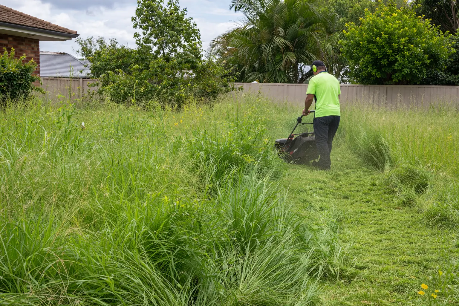 Overgrown Lawn Mowing & Cleanup